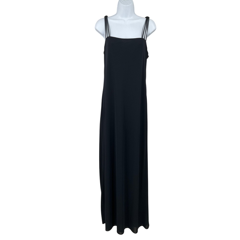 Laundry Shelli Segal Maxi Dress Women 6 Black 90s Minimalist Y2K Timeless Gala